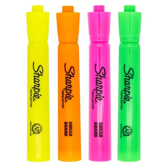 Resaltador Sharpie tank punta cincel 4 colores fluorecentes