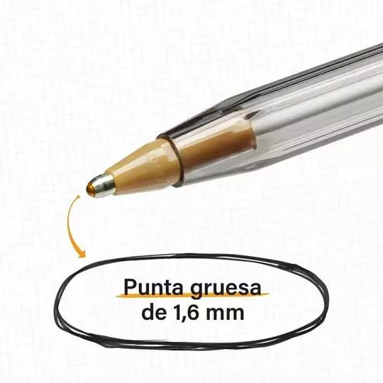 Bolígrafo BIC Cristal surtido punto extra grueso 1.6 mm blíster con 10 colores