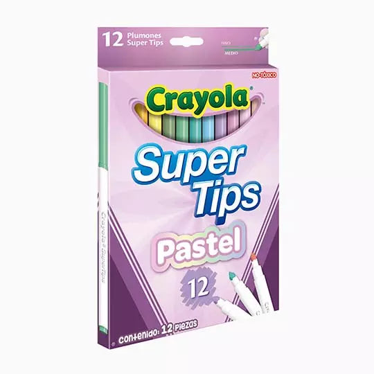 Marcadores Crayola lavables Super Tip Pastel 12 colores