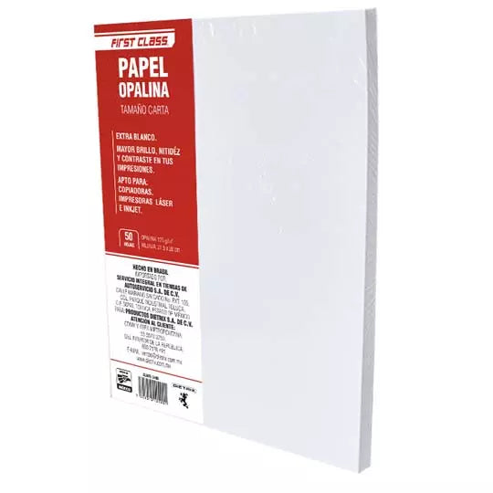 PAPEL OPALINA DIETRIX 50 HOJAS TAMAÑO CARTA 125 GR