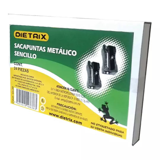 Sacapuntas metálico sencillo Dietrix 24piezas