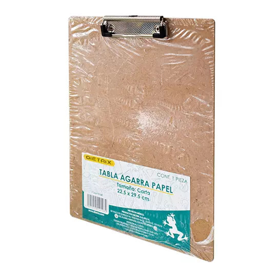 Tabla de madera Dietrix agarra papel carta broche palanca metálica