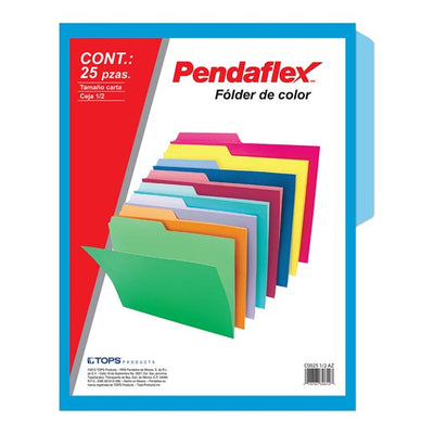 Folder 1/2 ceja PENDAFLEX broche de 8cm color azul claro tamaño carta
