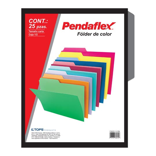 Folder PENDAFLEX broche de 8cm color negro tamaño carta - caja con 25 piezas