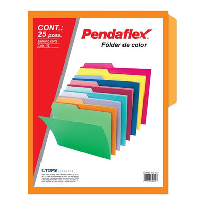 Folder PENDAFLEX broche de 8cm color anaranjado tamaño carta - caja con 25 piezas