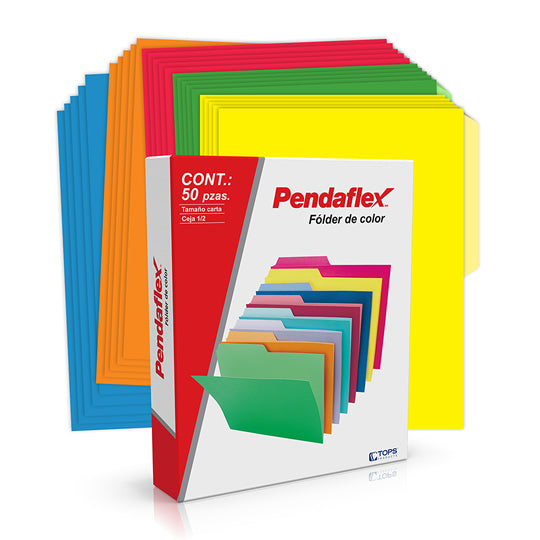 Folder 1/2 ceja PENDAFLEX broche de 8cm colores surtidos tamaño carta