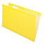 Folder colgante PENDAFLEX con jinetes de plástico e infopoquets color amarillo tamaño oficio