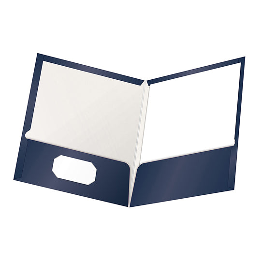 Folder showfolio laminado OXFORD color azul marino tamaño carta - caja con 25 piezas