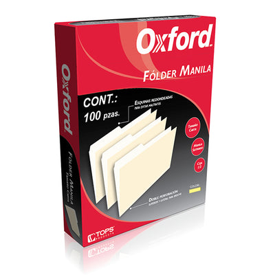 Folder manila OXFORD Pre-suajado superior y lateral color amarilo tamaño carta