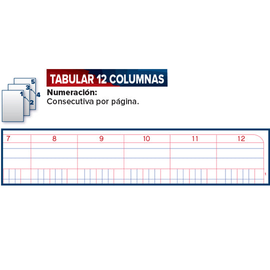 Libro florete tabular forma italiana ESTRELLA 12 columnas 96 hojas