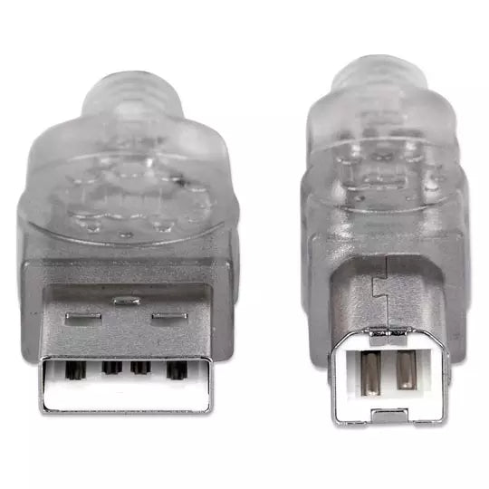 Cable Manhattan USB a-b v2.0 5.0m plata