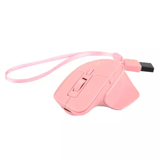 MINI RATÓN PERFECT CHOICE RECARGABLE CONEXION Y CONECTOR DUAL - PIXIE ROSA