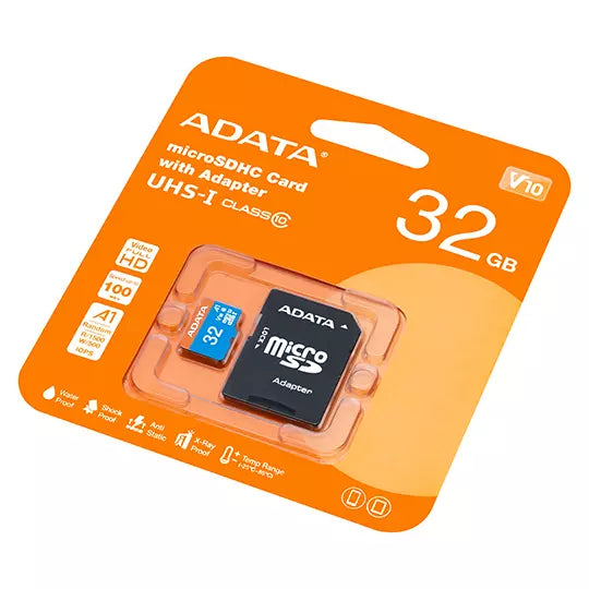 Memoria Flash Adata, 32GB Microsdhc Uhs-I Clase 10, Con Adaptador