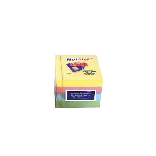 Notas Adhesivas Navitek 4 Colores Pastel 3" x 3" - Block con 400 Hojas