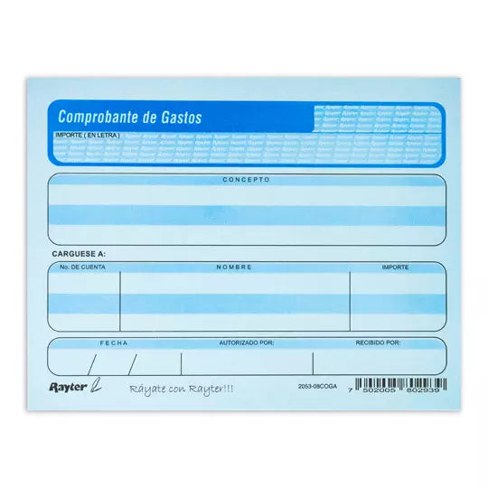 COMPROBANTE DE GASTOS 1/4 DE CARTA