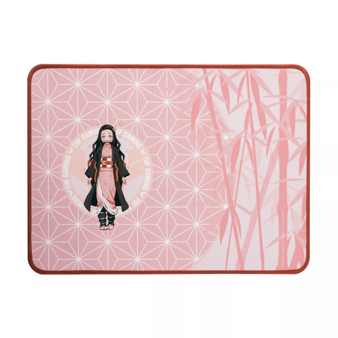 Mousepad TUF Gaming P1 Demon Slayer Nezuko Asus, Negro/Rosa claro