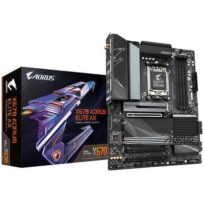 X670 AORUS ELITE AX Tarjeta Madre AORUS ATX X670 AORUS ELITE AX, S-AM5, AMD X670, HDMI, 128GB DDR5 para AMD