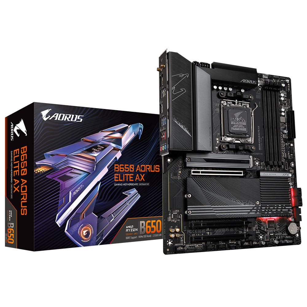 B650 AORUS ELITE AX Tarjeta Madre AORUS ATX B650 AORUS ELITE AX, S-AM5, AMD B650, HDMI, 128GB DDR5 para AMD