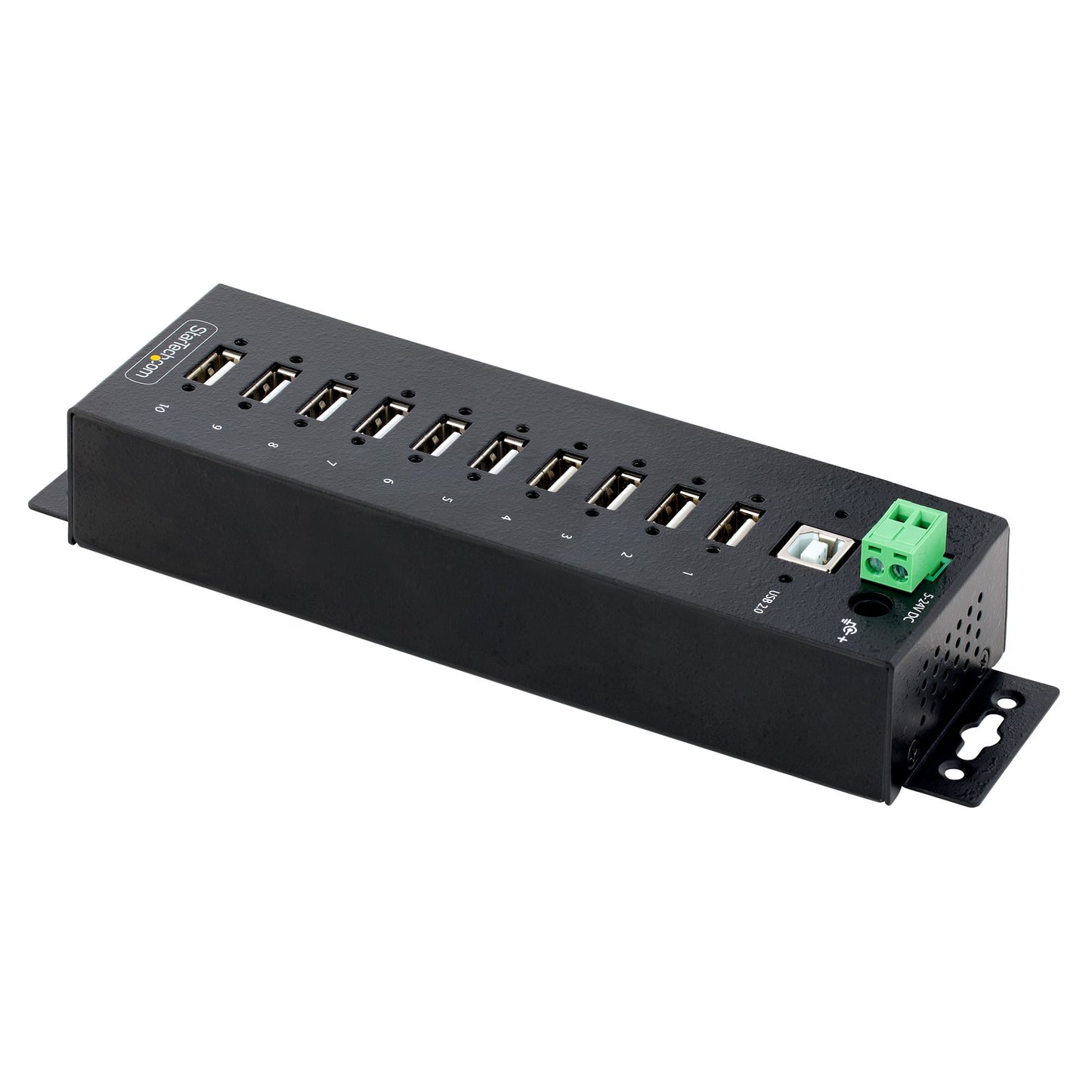 Concentrador USB 2.0 STARTECH de 10 Puertos - Hub USB Resistente - Protección ESD Nivel 4, color negro