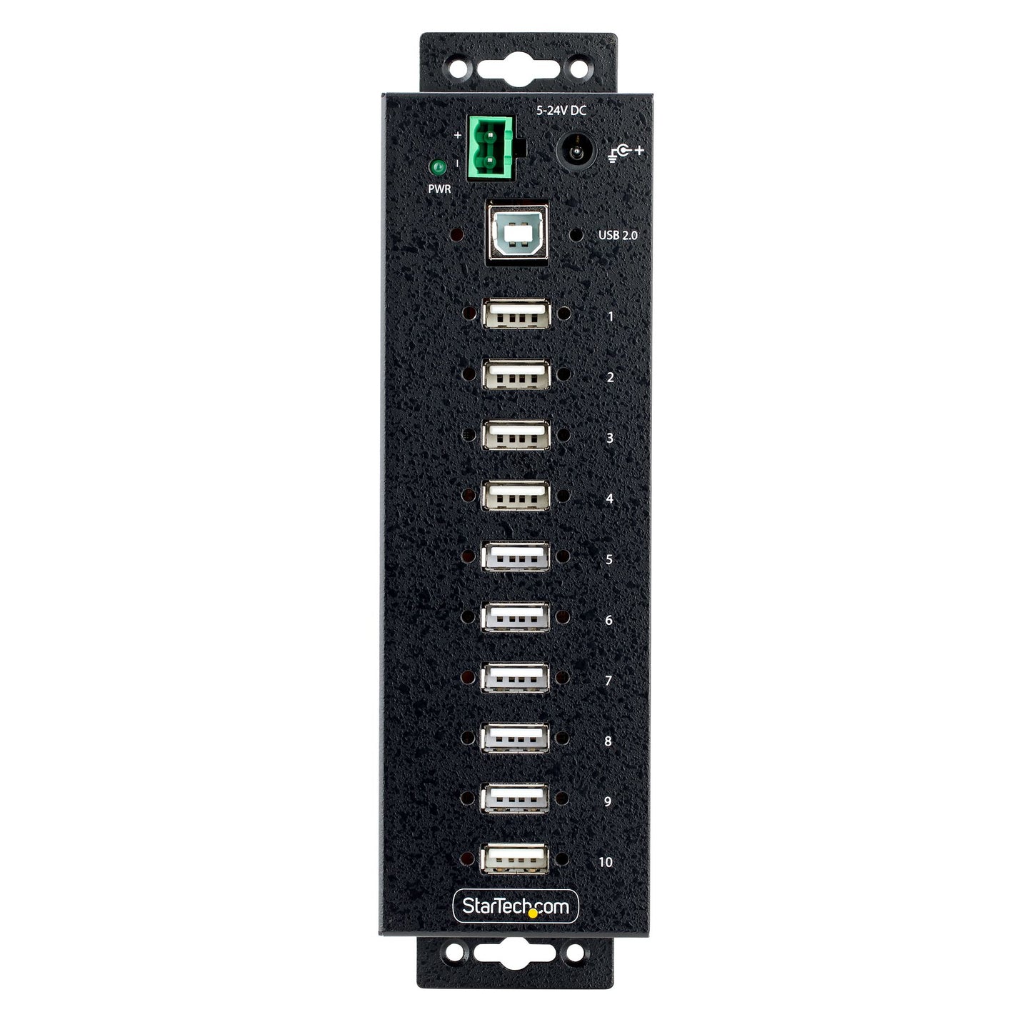 Concentrador USB 2.0 STARTECH de 10 Puertos - Hub USB Resistente - Protección ESD Nivel 4, color negro