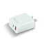 Cargador de Pared AU-350, 20W, 1x USB-A/1x USB-C, Blanco