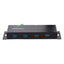 Montable en pared/escritorio/riel DIN STARTECH - HUBindustrial USB 3.0 D, 4 puertos - Negro