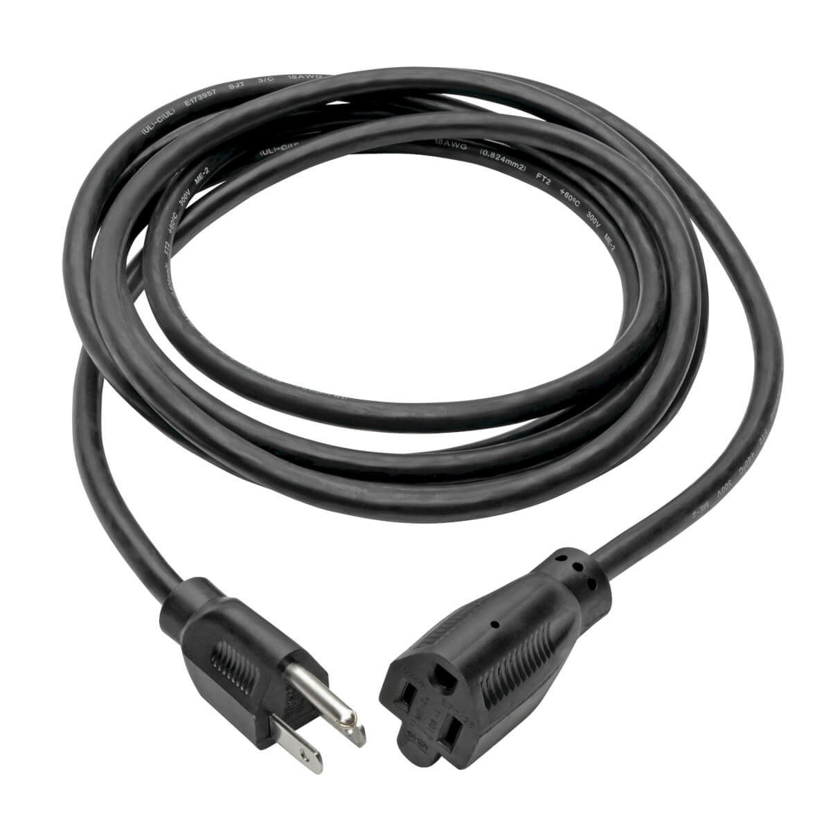 Cable de Poder Tripp Lite P022-015, NEMA 5-15P - NEMA 5-15R, 4.57 Metros, Negro