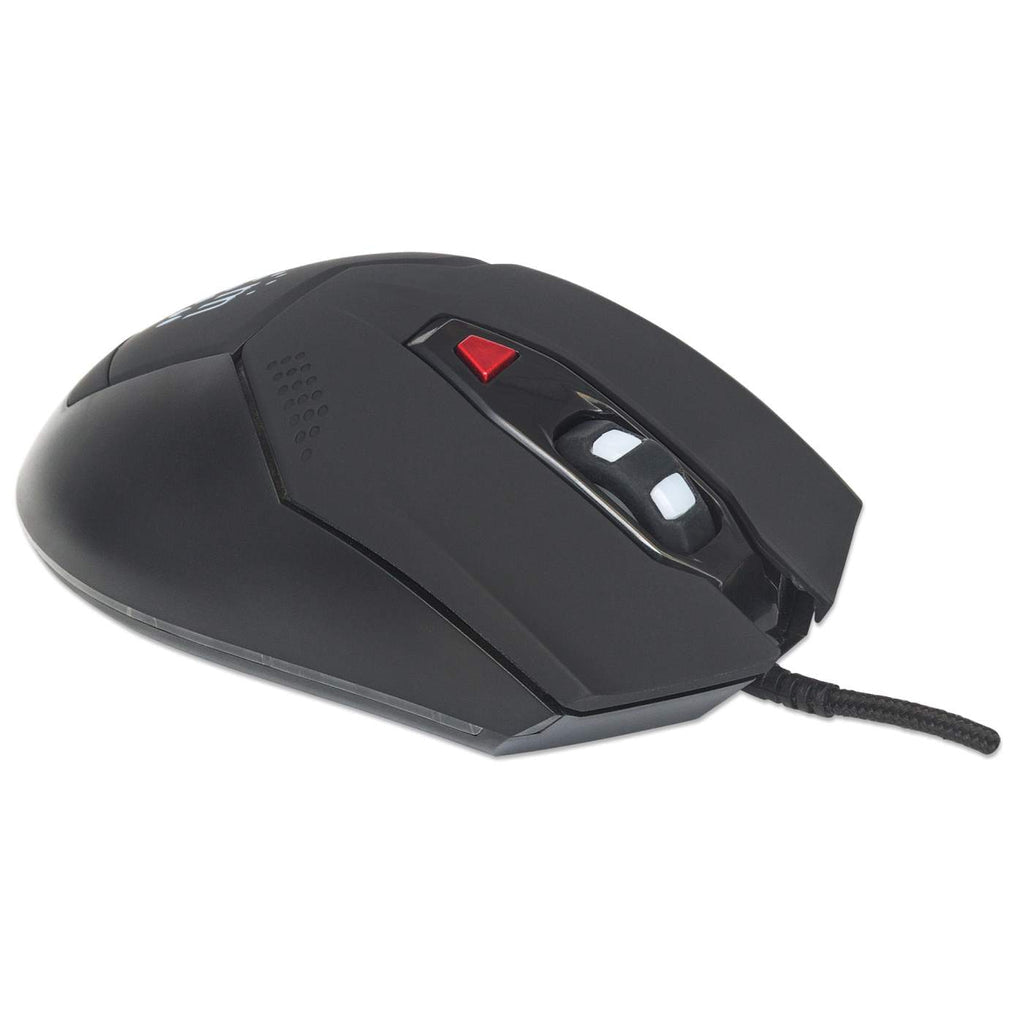 Mouse óptico gamer 176071 Manhattan, Alámbrico, USB-A, 2400DPI, Negro