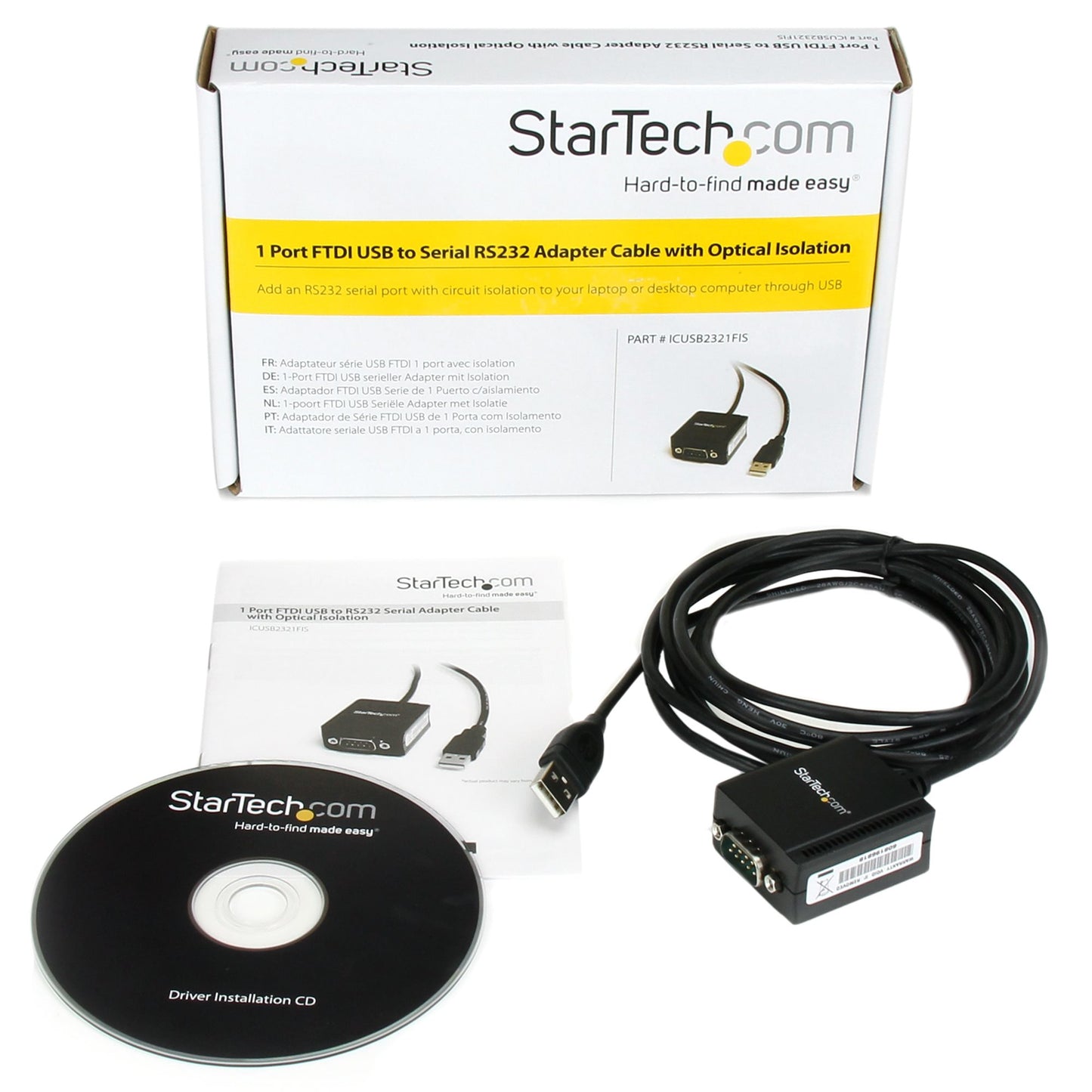 STARTECH CONSIG CABLE ADAPTADOR USB A 1 PUERTO CTLR SERIAL RS232 FTDI AISLAMIENTO