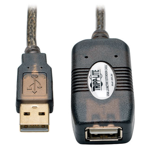 Cable de Extension Tripp Lite U026-20M, USB Macho - USB 2.0 Hembra, 20 Metros, Gris