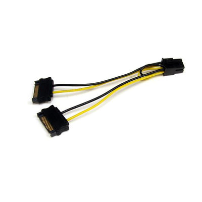 STARTECH CONSIG CABLE ADAPTADOR 15CM DE PODER CABL SATA A CONECTOR 6 PINES CORRIENT.