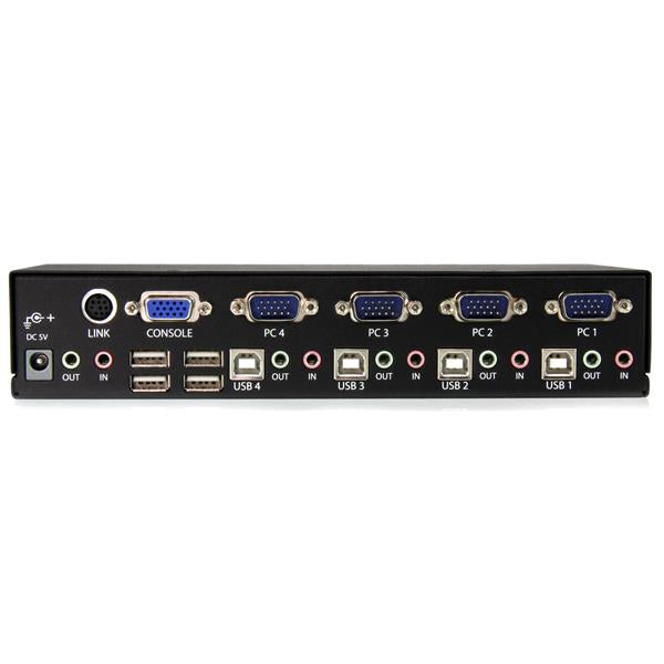 STARTECH CONSIG SWITCH CONMUTADOR KVM VGA 4 PERP PUERTOS AUDIO HUB USB PARA RACK