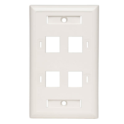 TRIPPLITE CONSIG. PLACA DE PARED CUADRUPLE MNT 4 PUERTOS RJ45 BLANCO .