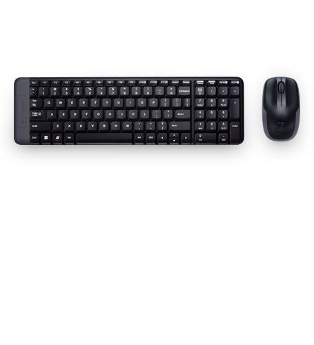 Teclado y ratón Wireless Combo MK220 Logitech, Inalámbrico, USB, Negro