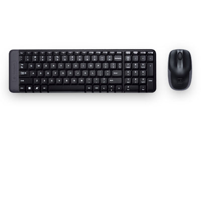 Teclado y ratón Wireless Combo MK220 Logitech, Inalámbrico, USB, Negro