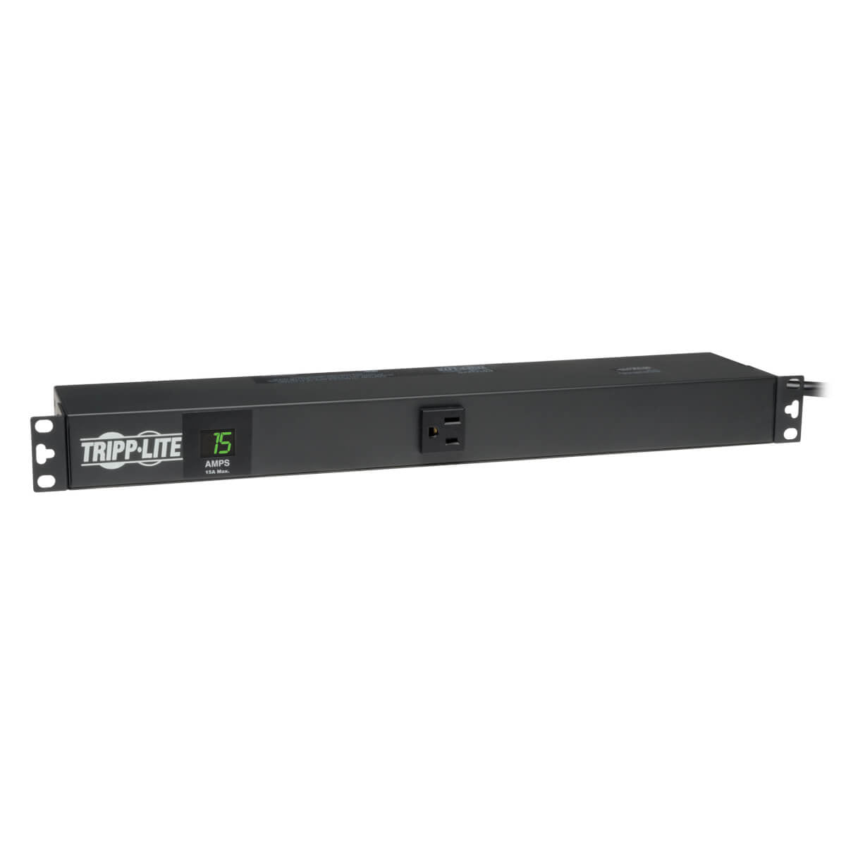 PDU Monofásico con Medidor Digital Tripp Lite PDUMH15, 15A 120V, para Instalación Horizontal en 1U de Rack