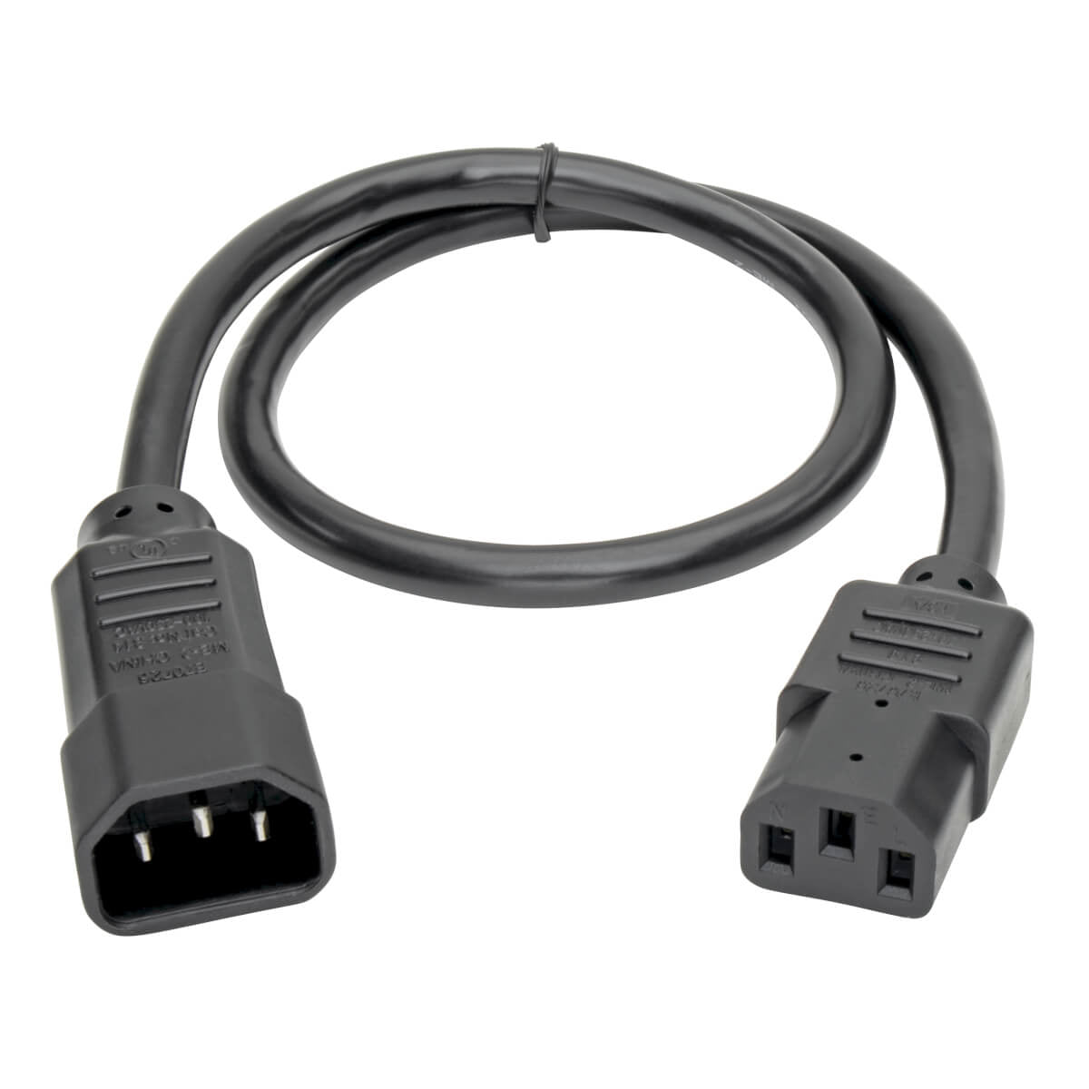 Cable Estándar de Extensión de Alimentación para Computadora Tripp Lite P004-002, C14 Coupler Macho - C13 Hembra Coupler, 61cm, Negro