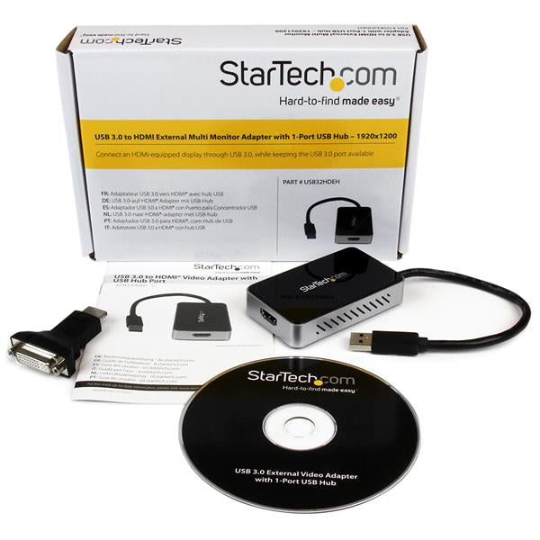 STARTECH CONSIG ADAPTADOR VIDEO EXTERNO USB ADAP 3.0 A HDMI CON HUB 1 PUERTO USB .