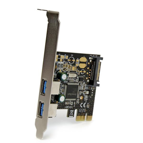Adaptador tarjeta controladora PCI Express STARTECH PCI-E 2 Puertos USB 3.0 (5Gbps) con Alimentación SATA - 2