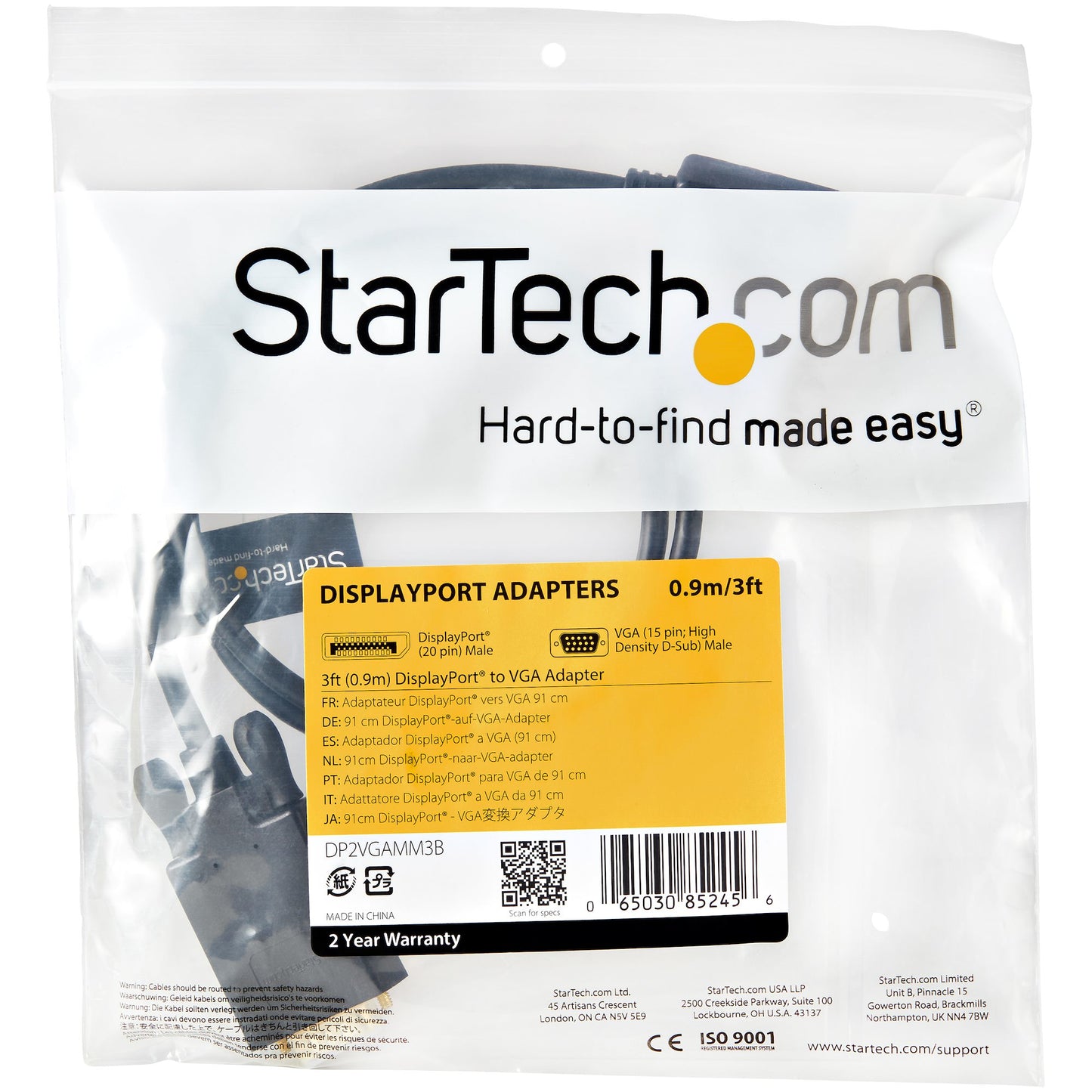 STARTECH CONSIG CABLE 91CM CONVERTIDOR ACTIVO ADAP DISPLAYPORT A VGA 1080P .