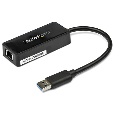 StarTech Adaptador de Red Ethernet USB 3.0, Adaptador NIC con Soporte para USB, USB a RJ45, con Puerto USB de Paso