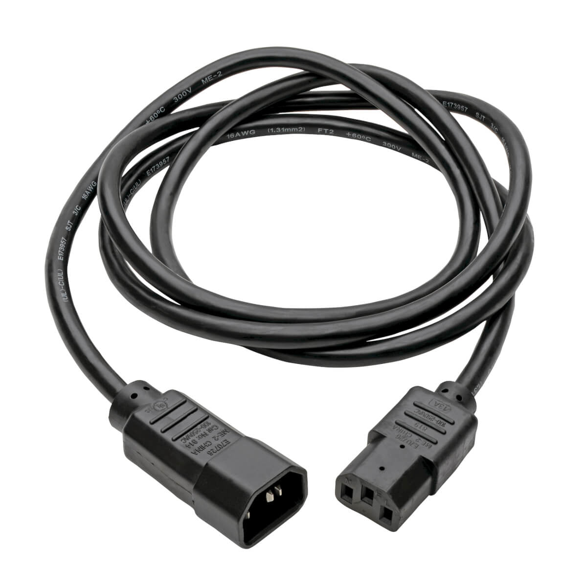 Tripp Lite Cable de Poder C14 Coupler Macho - C13 Coupler hembra, 1.83 Metros, Negro