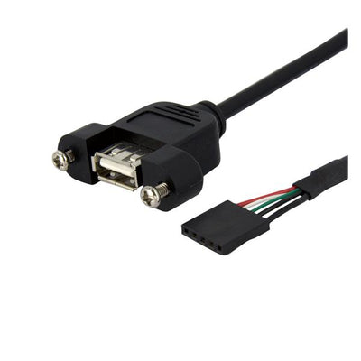 STARTECH CONSIG CABLE 91CM USB 2.0 MONTAJE EN ADAP PANEL MACHO IDC5 A HEMBRA USBA