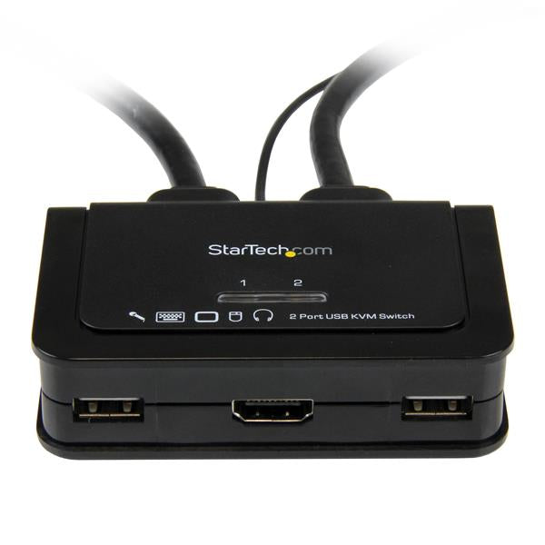 STARTECH CONSIG SWITCH CONMUTADOR KVM 2X PERP HDMI USB AUDIO CON CABLES