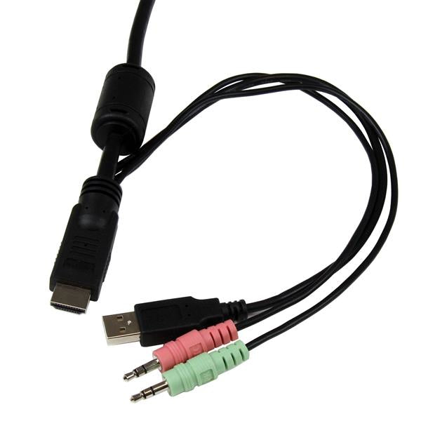 STARTECH CONSIG SWITCH CONMUTADOR KVM 2X PERP HDMI USB AUDIO CON CABLES