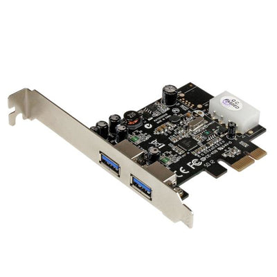 Adaptador tarjeta controladora PCI express STARTECH PCI-E 2 puertos USB 3.0 (5Gbps) con Alimentación Molex y UASP