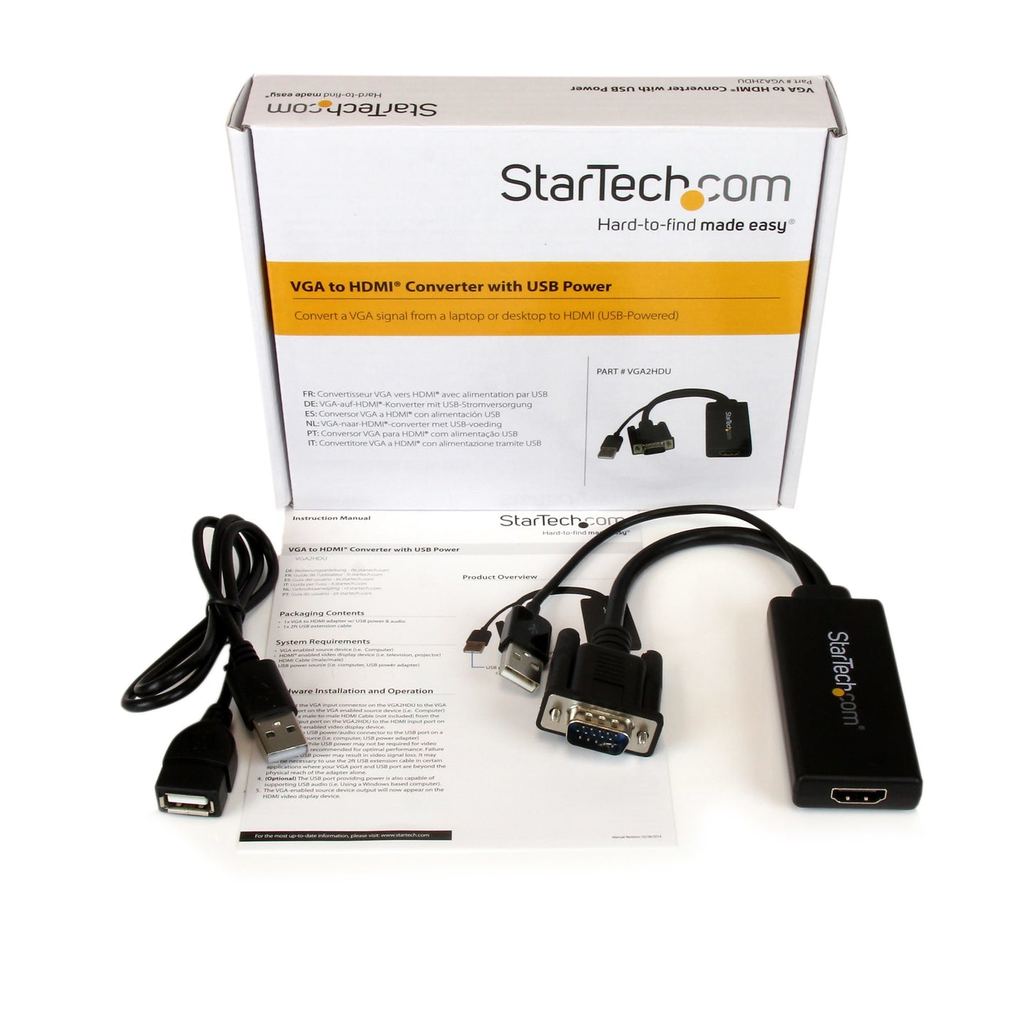 STARTECH CONSIG ADAPTADOR CONVERTIDOR VGA A CABL HDMI CON USB AUDIO Y ALIMENTACION