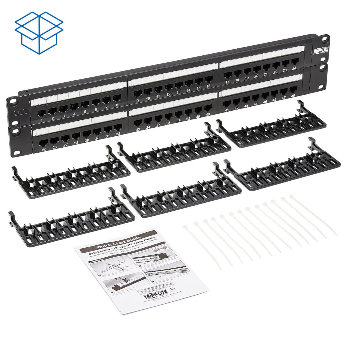 TRIPPLITE CONSIG. PANEL DE CONEXIONES 48 PUERTOS ACCS CAT6 110 RJ45 ETHERNET 2U EN RAC