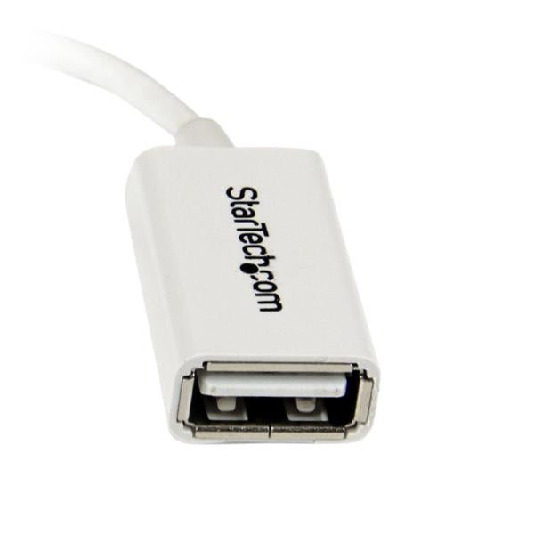 STARTECH CONSIG CABLE ADAPTADOR MICROUSB A USB ADAP OTG BLANCO 12CM MACHO A HEMBRA .