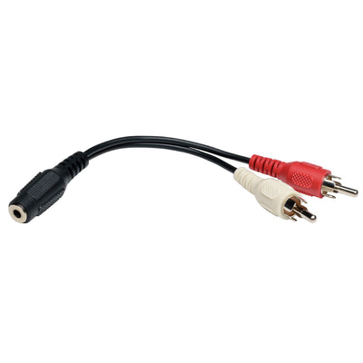 Cable Adaptador Divisor en ''Y'' Tripp Lite P316-06N, 2x RCA Macho - 3.5mm Hembra, 15cm, Negro